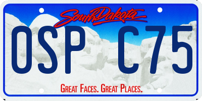 SD license plate 0SPC75
