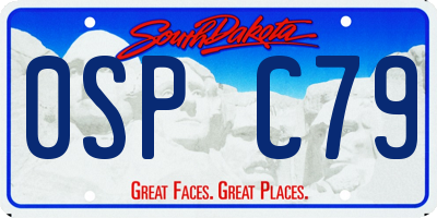 SD license plate 0SPC79