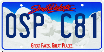 SD license plate 0SPC81