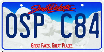 SD license plate 0SPC84