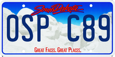 SD license plate 0SPC89