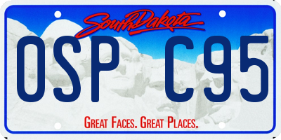 SD license plate 0SPC95