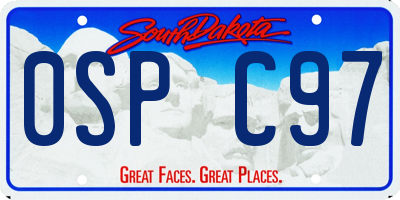 SD license plate 0SPC97