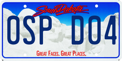 SD license plate 0SPD04