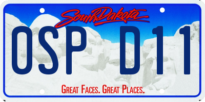 SD license plate 0SPD11