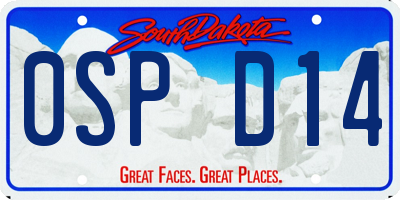 SD license plate 0SPD14