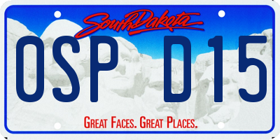 SD license plate 0SPD15