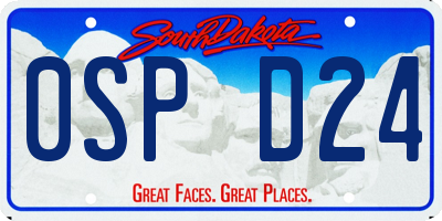 SD license plate 0SPD24