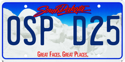 SD license plate 0SPD25