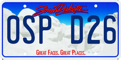 SD license plate 0SPD26