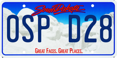 SD license plate 0SPD28