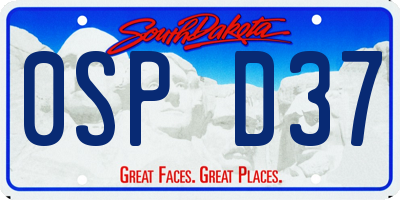 SD license plate 0SPD37