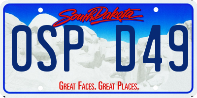 SD license plate 0SPD49