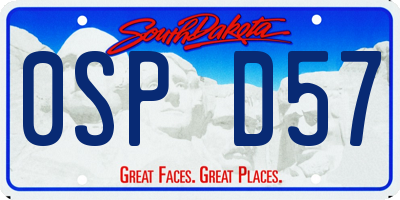 SD license plate 0SPD57