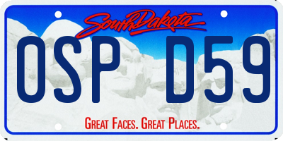 SD license plate 0SPD59