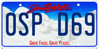 SD license plate 0SPD69