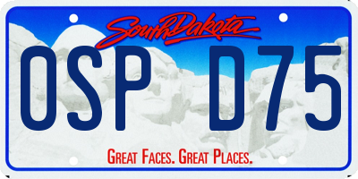 SD license plate 0SPD75