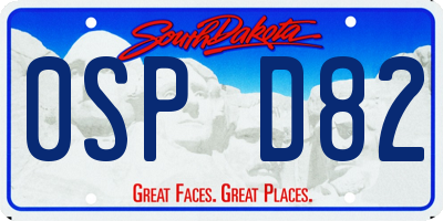 SD license plate 0SPD82