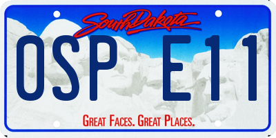 SD license plate 0SPE11