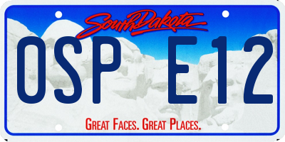 SD license plate 0SPE12