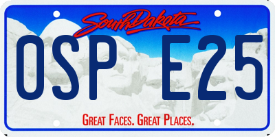 SD license plate 0SPE25