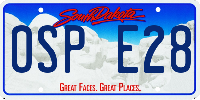 SD license plate 0SPE28
