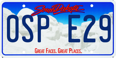 SD license plate 0SPE29