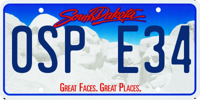 SD license plate 0SPE34
