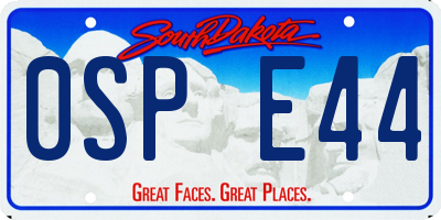 SD license plate 0SPE44