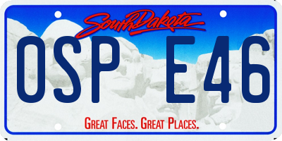 SD license plate 0SPE46