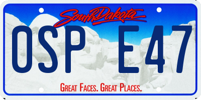 SD license plate 0SPE47
