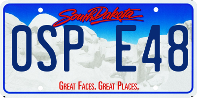 SD license plate 0SPE48