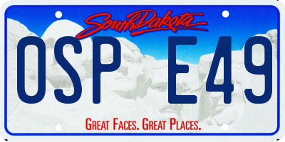 SD license plate 0SPE49