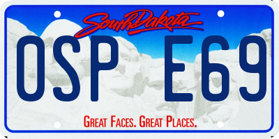 SD license plate 0SPE69