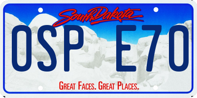SD license plate 0SPE70