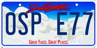 SD license plate 0SPE77