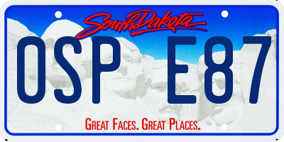 SD license plate 0SPE87