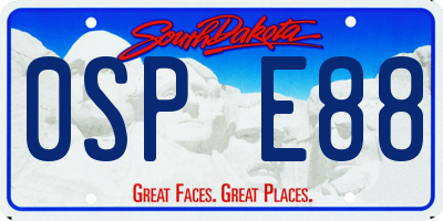 SD license plate 0SPE88