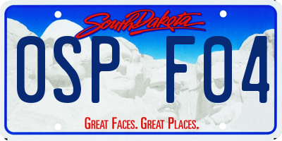 SD license plate 0SPF04
