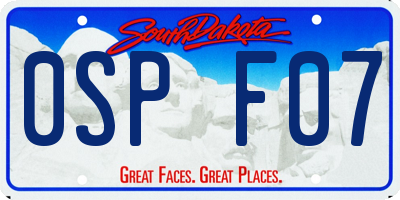 SD license plate 0SPF07