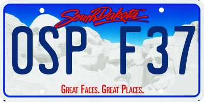 SD license plate 0SPF37