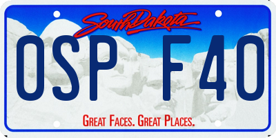 SD license plate 0SPF40