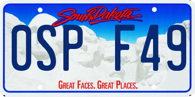 SD license plate 0SPF49