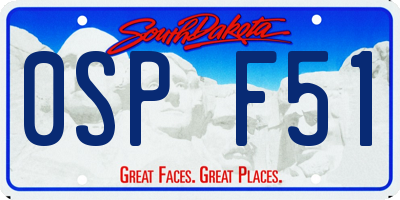 SD license plate 0SPF51