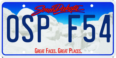 SD license plate 0SPF54