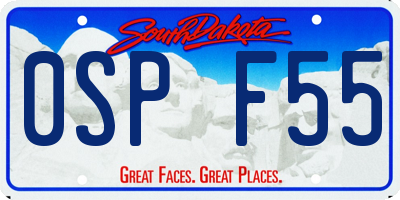 SD license plate 0SPF55