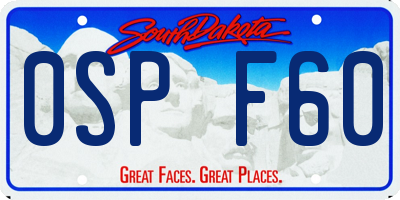 SD license plate 0SPF60