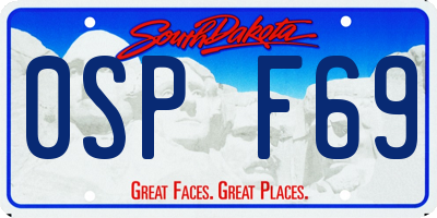 SD license plate 0SPF69