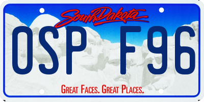 SD license plate 0SPF96