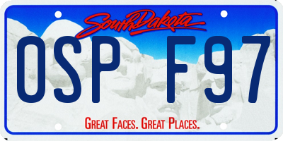 SD license plate 0SPF97